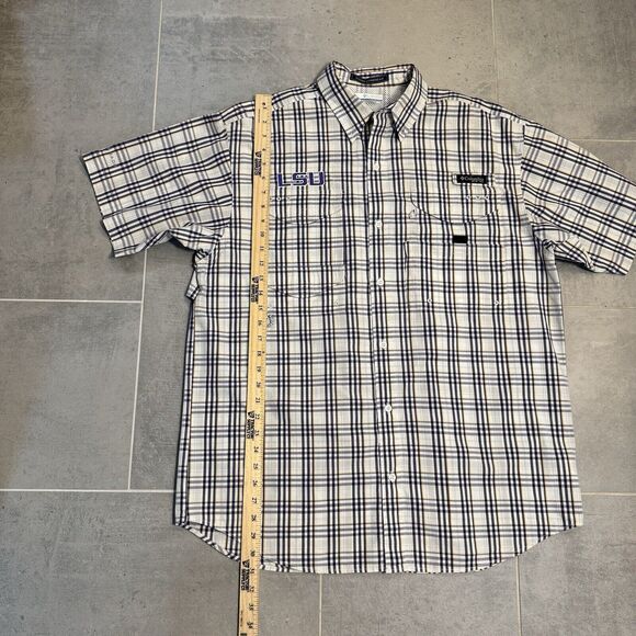 Columbia PFG Super Bonehead LSU Tigers White Purple Sz Medium - Picture 9 of 11